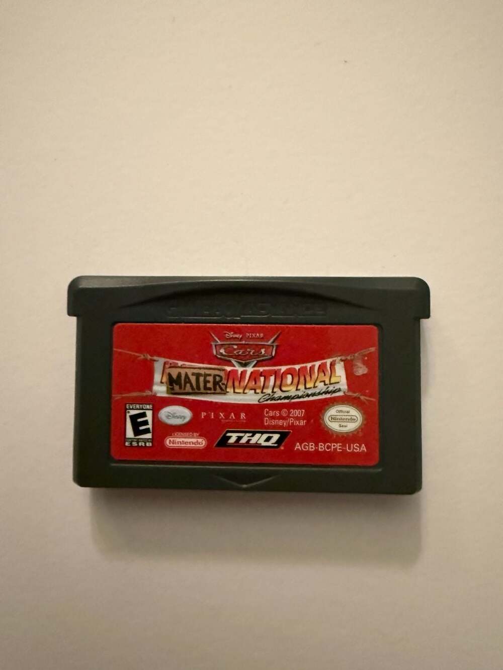 THQ Cars Mater-National Championship Game Boy Advance GBA Cartridge